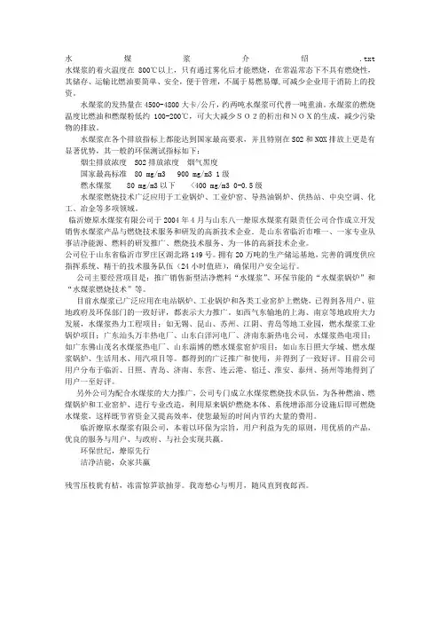 水煤浆介绍