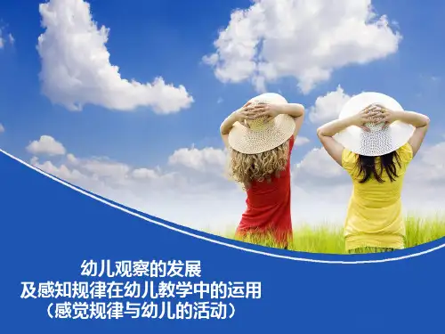 感觉规律与幼儿的活动