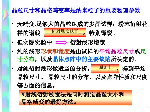 XRD测试课件晶粒尺寸与点阵畸变解析