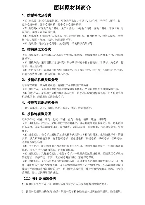 面料原材料简介