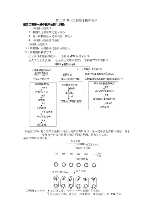基因工程基本操作程序学案