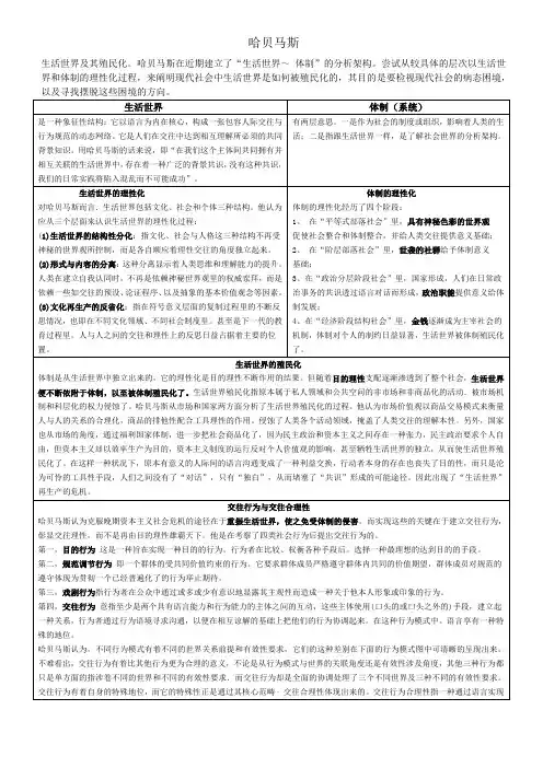 哈贝马斯的主要理论和观点总结
