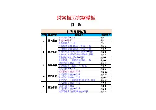 财务报表完整模板