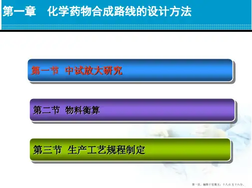 第十一章中试放大研究与生产工艺规程制定