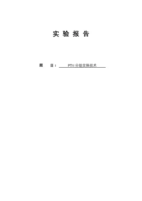 PTN初始化配置实验报告