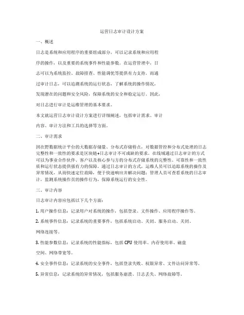 运营日志审计设计方案