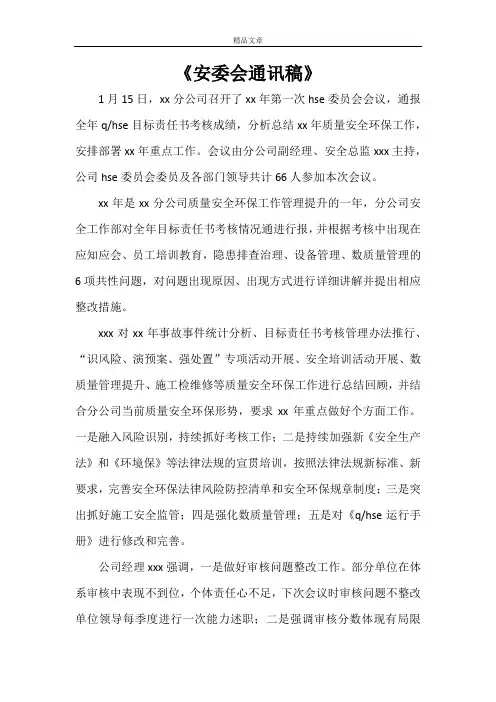《安委会通讯稿》