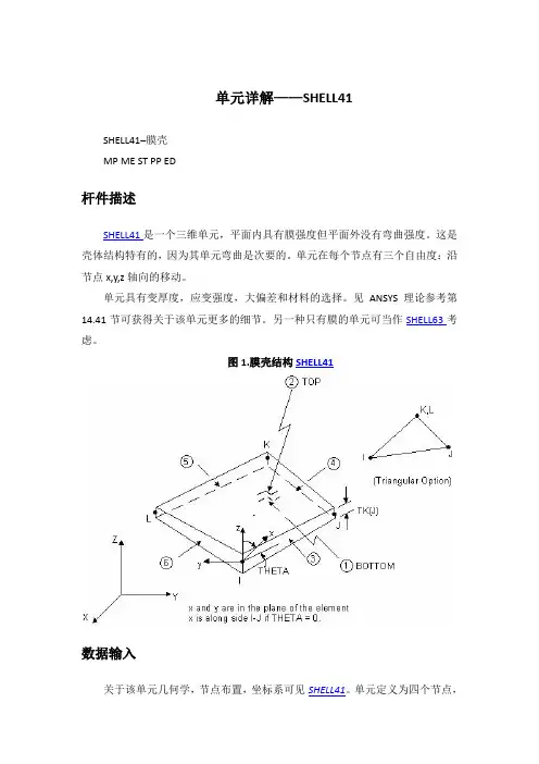Ansys中文帮助-单元详解-SHELL41