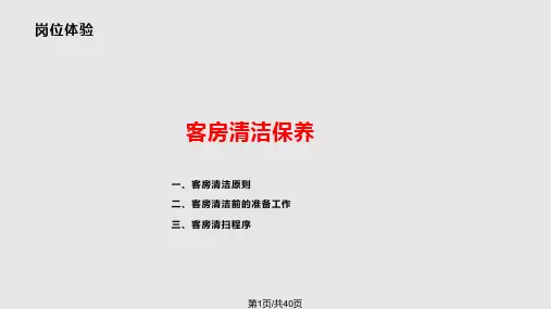 客房清洁保养PPT课件