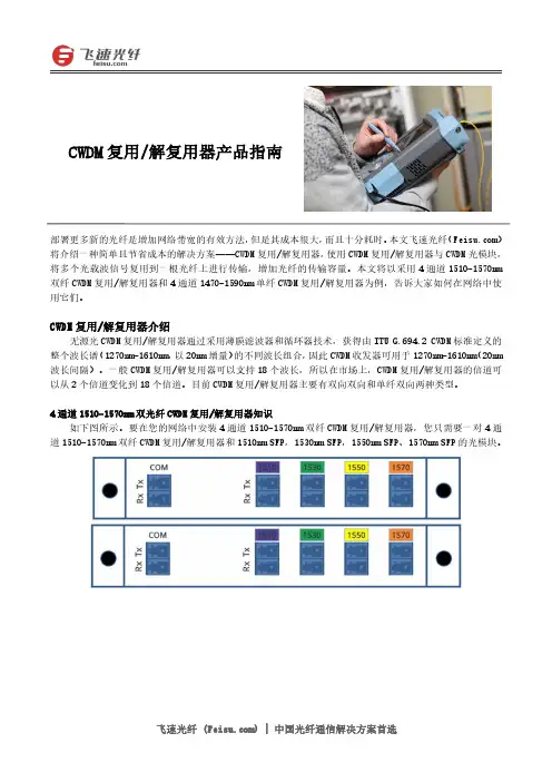 CWDM复用解复用器产品指南