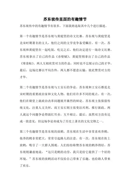 苏东坡传里面的有趣情节