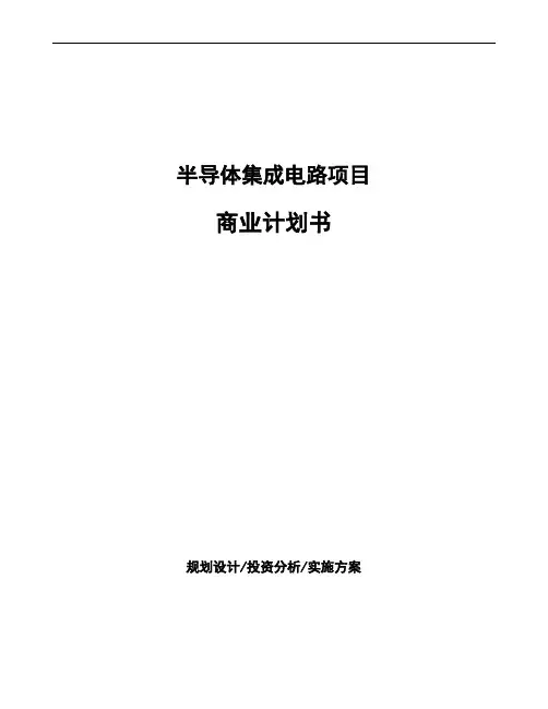 半导体集成电路项目商业计划书
