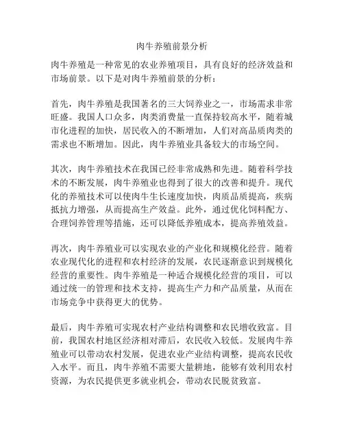 肉牛养殖前景分析