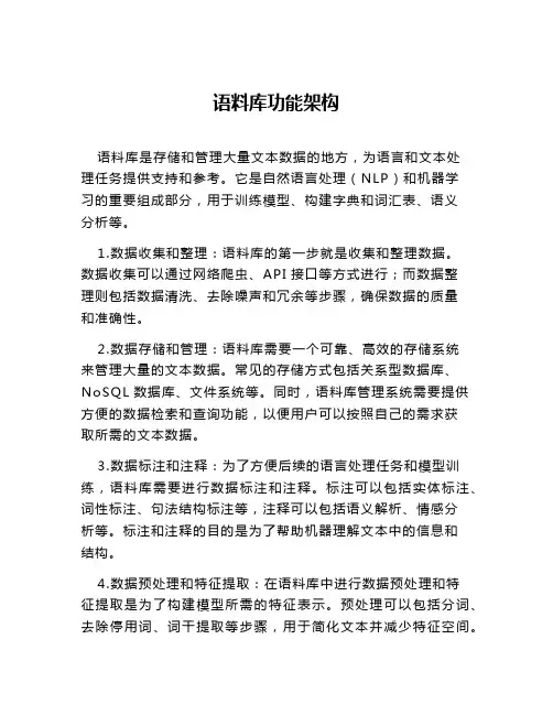 语料库功能架构