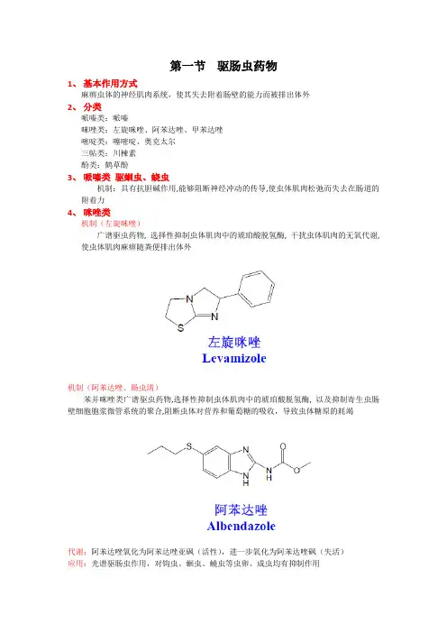 药综备考药物化学知识点 抗寄生虫药