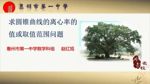 求圆锥曲线的离心率的值或取值范围问题广东省惠州市第一中学高考数学专题PPT演示课件
