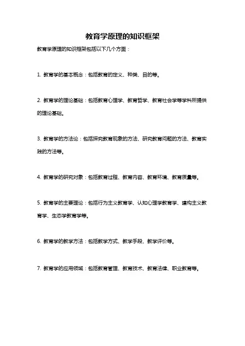 教育学原理的知识框架