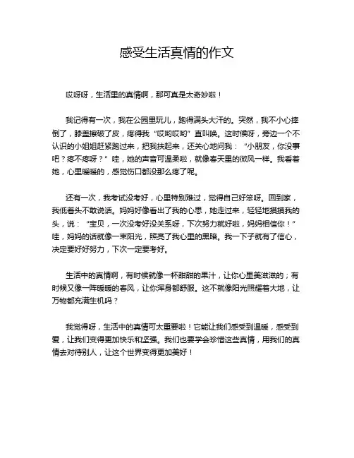 感受生活真情的作文