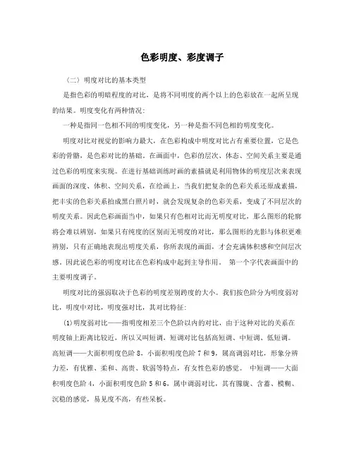 色彩明度、彩度调子