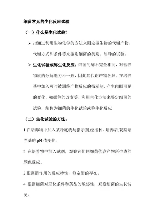 细菌常见的生化反应试验