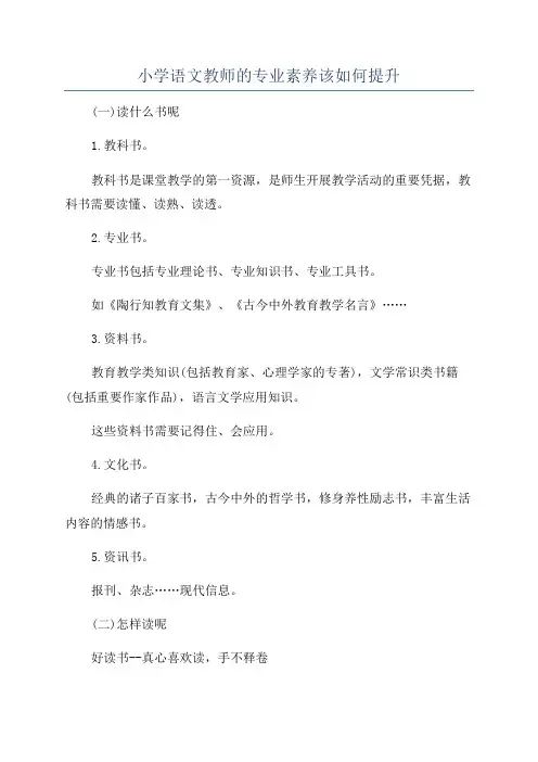 小学语文教师的专业素养该如何提升