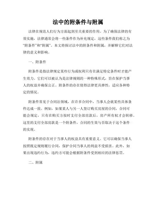 法中的附条件与附属