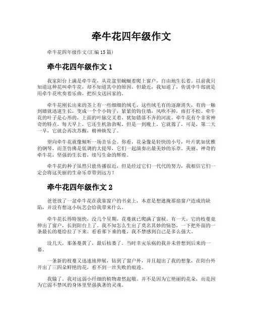 牵牛花四年级作文