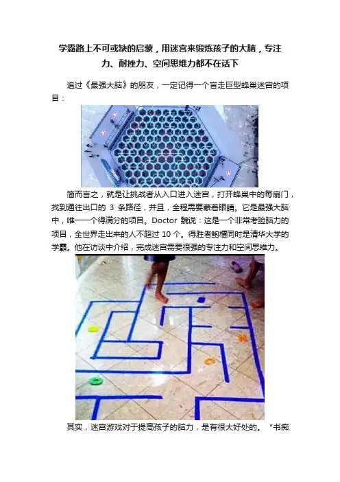 学霸路上不可或缺的启蒙，用迷宫来锻炼孩子的大脑，专注力、耐挫力、空间思维力都不在话下