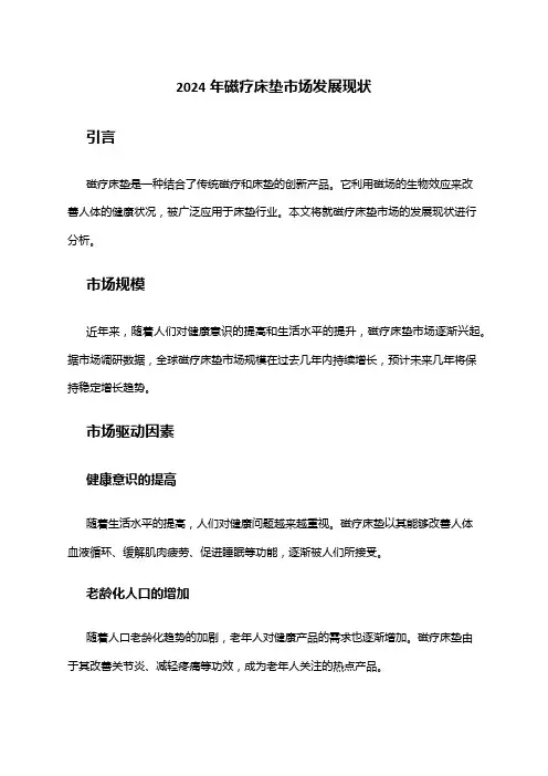 2024年磁疗床垫市场发展现状