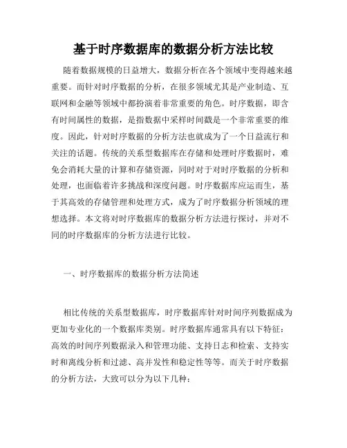 基于时序数据库的数据分析方法比较