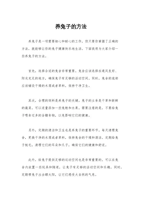 养兔子的方法