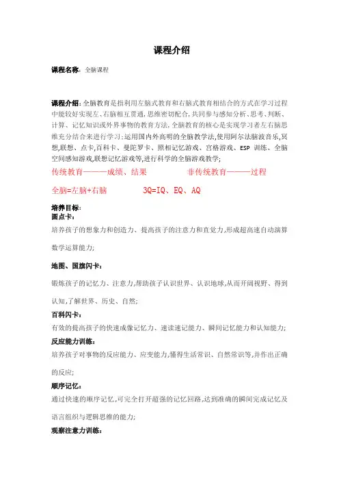 全脑课程介绍