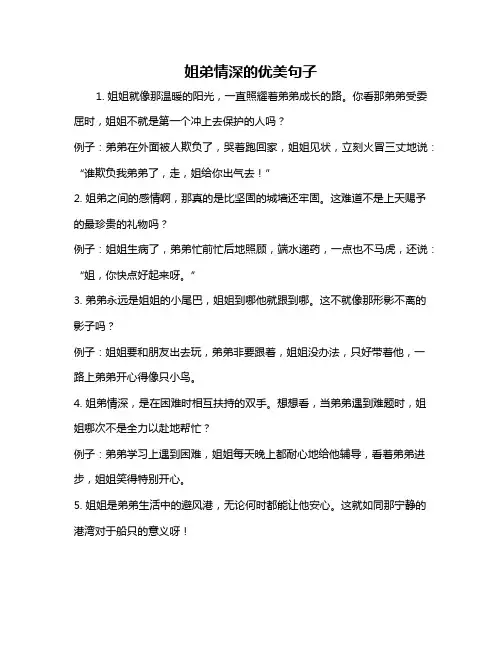 姐弟情深的优美句子