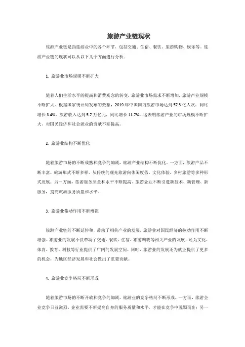 旅游产业链现状