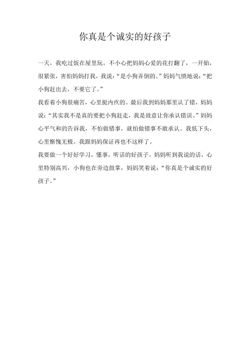 二年级叙事你真是个诚实的好孩子