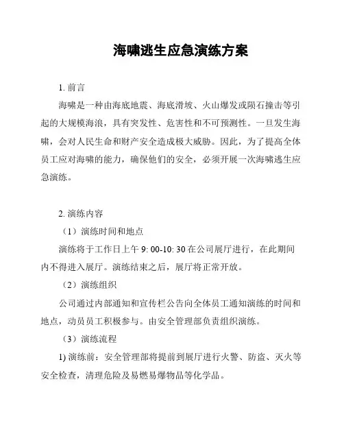 海啸逃生应急演练方案