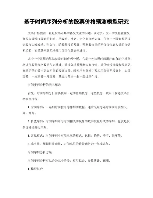 基于时间序列分析的股票价格预测模型研究