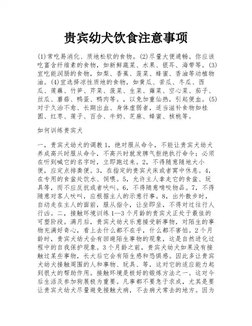 贵宾幼犬饮食注意事项