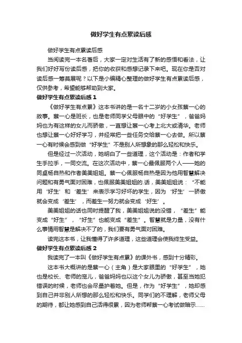 做好学生有点累读后感