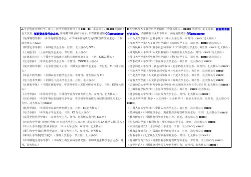 2016年北大核心及CSSCI期刊