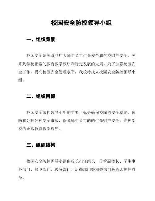 校园安全防控领导小组