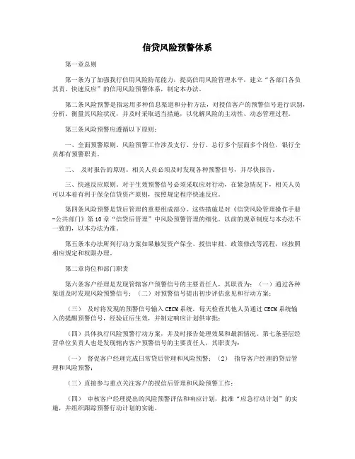 信贷风险预警体系