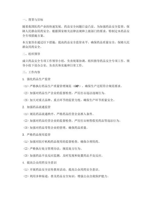 药品安全专项措施方案