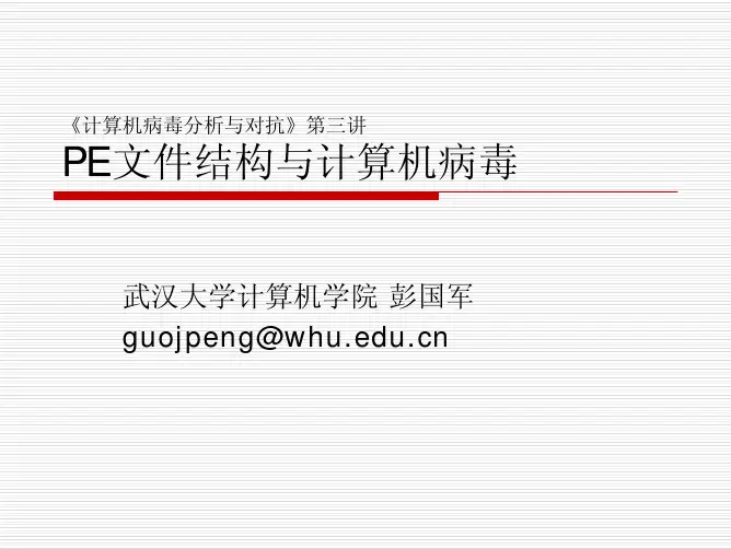 第三讲 PE文件结构与计算机病毒