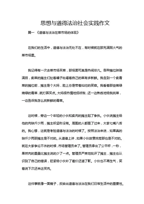 思想与道得法治社会实践作文