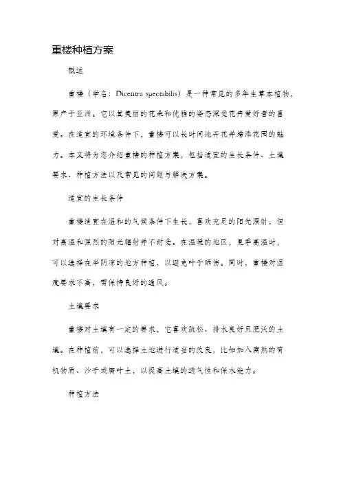 重楼种植方案