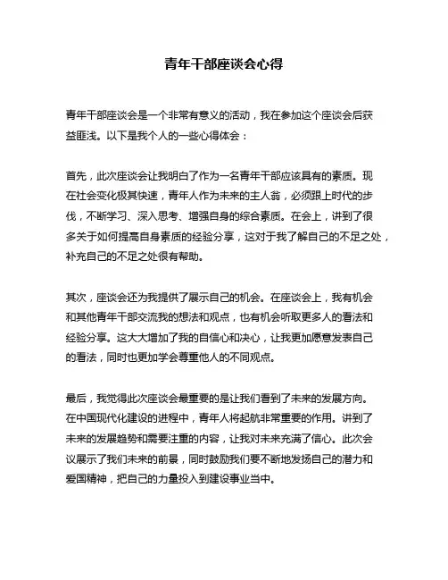 青年干部座谈会心得