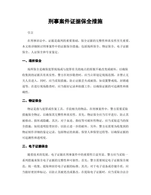 刑事案件证据保全措施