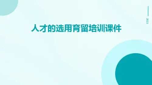 人才的选用育留培训课件