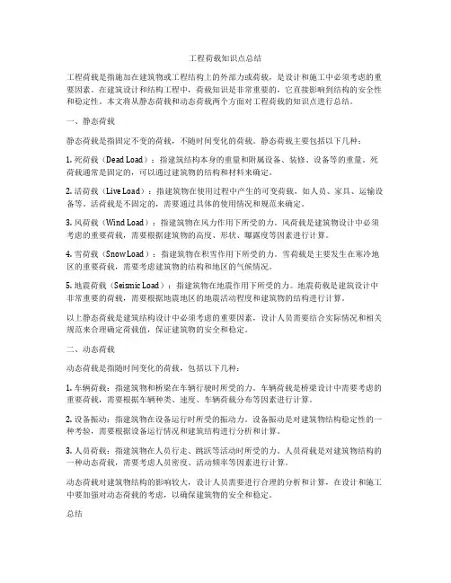 工程荷载知识点总结